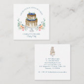 Bäckerei Konditorei Koch Wasserfarbener Kuchen Quadratische Visitenkarte (Vorne/Hinten)