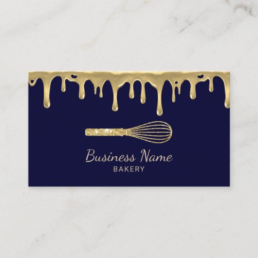 Bäckerei Konditorei Koch Whisky Logo Modern Navy & Visitenkarte (Vorderseite)