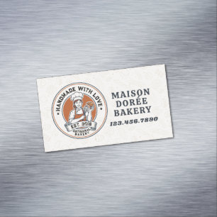Bäckerei Konditorei Konditor Dessert Süßigkeiten K Magnetische Visitenkarte
