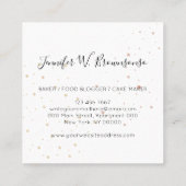 Bäckerei Konditorei Patisserie Creme Bag Quadratische Visitenkarte (Rückseite)