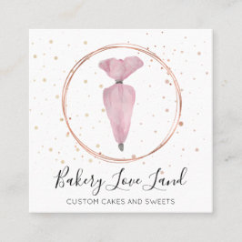 Bäckerei Konditorei Patisserie Creme Bag Quadratische Visitenkarte