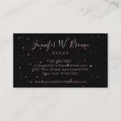 Bäckerei Konditorei Patisserie Kuchen Maker Visitenkarte (Rückseite)