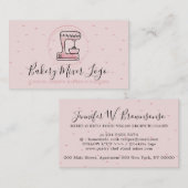 Bäckerei Konditorei Patisserie Logo Circle Pink Visitenkarte (Vorne/Hinten)