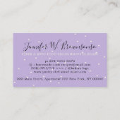 Bäckerei Konditorei Patisserie niedlich lila Visitenkarte (Rückseite)