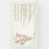 Bäckerei Konditorei Pink Blume Boho Creative Banner (Vertikal)