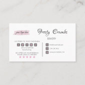 Bäckerei Konditorei Süßigkeiten CupcakesVisiten Visitenkarte (Rückseite)