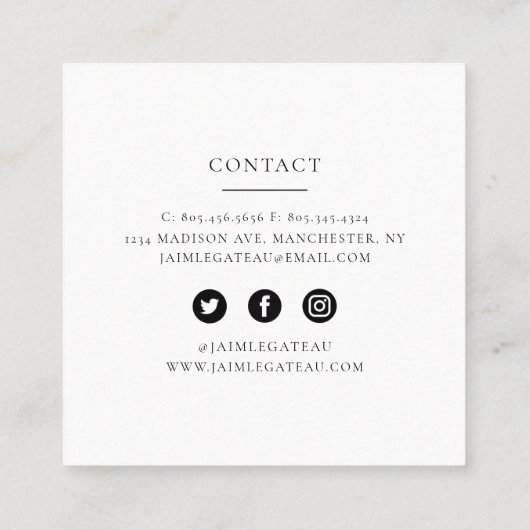 Bäckerei / Konditorei Visitenkarte (Rückseite)