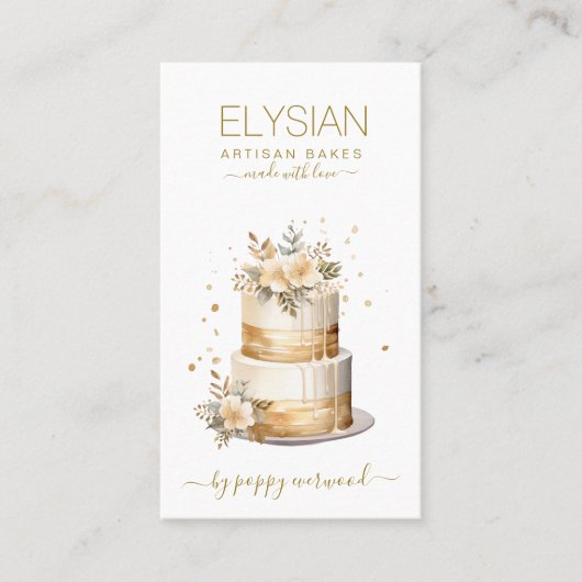 Bäckerei Konditorgebäck Koch Beige Gold Visitenkarte (Vorderseite)