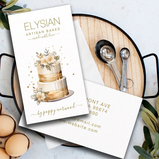 Bäckerei Konditorgebäck Koch Beige Gold Visitenkarte