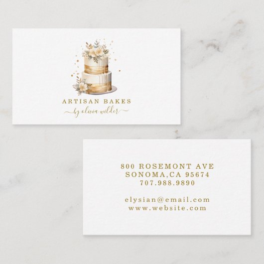 Bäckerei Konditorgebäck Koch Kuchen Visitenkarte (Vorne/Hinten)