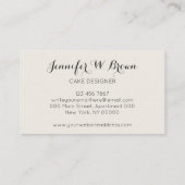 Bäckerei Konditorkunst Dekoration Visitenkarte (Rückseite)