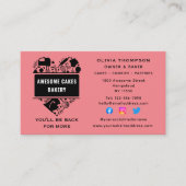 Bäckerei Kuchen Backwaren Konditorei Koch Pink Bla Visitenkarte (Vorderseite)