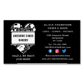 Bäckerei Kuchen Backwaren Konditorei Koch Schwarz- Magnetische Visitenkarte (Vorderseite)