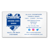 Bäckerei Kuchen Backwaren Konditorei Koch Weiß Bla Magnetische Visitenkarte (Vorderseite)