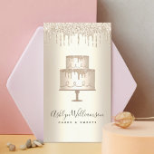 Bäckerei Kuchen Gold Glitzer Tropfen Konditorei Ko Visitenkarte