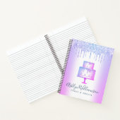 Bäckerei Kuchen Lila Glitzer Tropfen Konditorei Ko Notizblock (Innenseite)