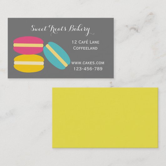 Bäckerei Kuchen niedlicher Macaron Französisch Sti Visitenkarte (Vorne/Hinten)