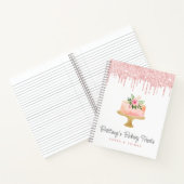 Bäckerei Kuchen Rosa Glitzer Tropfen Konditorei Na Notizblock (Innenseite)