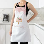 Bäckerei Kuchen Rosa Glitzer Tropfen Konditorei Na Schürze<br><div class="desc">Hier ist ein wunderbarer Weg, um den Spaß am Backen zu erhöhen und Ihr Geschäft weiter zu fördern. Genießen Sie die kulinarischen Abenteuer, wenn Sie diese elegante, raffinierte, einfache und moderne Schürze tragen. Ein rosa Aquarellkuchen mit Blumenmuster, handgeschriebene Schrift und Tropfen mit rosa Glitzer überlagern einen weißen Hintergrund. Personalisieren Sie...</div>