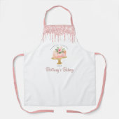 Bäckerei Kuchen Rosa Glitzer Tropfen Konditorei Na Schürze (Vorderseite)