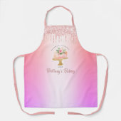 Bäckerei Kuchen Rosa Glitzer Tropfen Rainbow Ombre Schürze (Vorderseite)