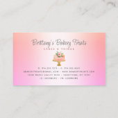 Bäckerei Kuchen Rosa Rosa Orange Ombre Glitzer Tro Visitenkarte (Rückseite)
