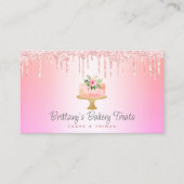 Bäckerei Kuchen Rosa Rosa Orange Ombre Glitzer Tro Visitenkarte (Vorderseite)