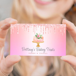 Bäckerei Kuchen Rosa Rosa Orange Ombre Glitzer Tro Visitenkarte