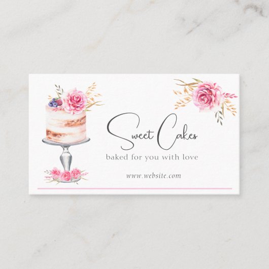 Bäckerei Kuchen Rosa Wählen Sie eine andere Option Visitenkarte (Vorderseite)