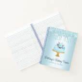 Bäckerei Kuchen Türkis Konditorei Glitzer Tropfen Notizblock (Innenseite)