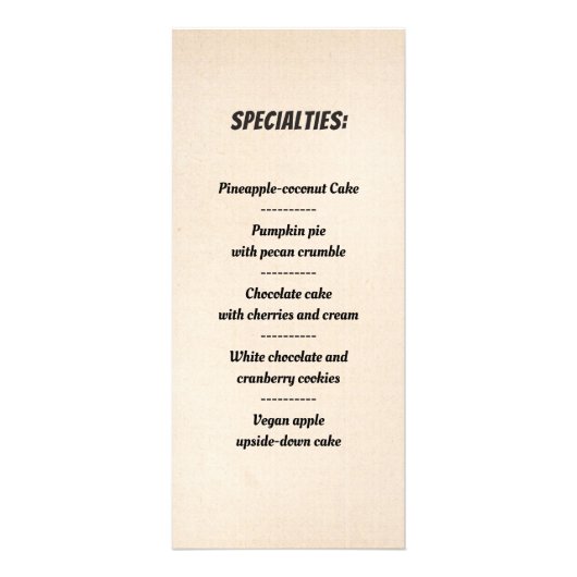 Bäckerei (kundengerecht) werbekarte (Hinten)