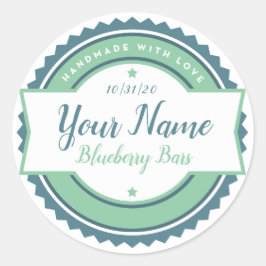 Bäckerei Label Küche Sticker Aqua Blue
