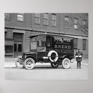 Bäckerei-Lieferwagen, 1923. Vintages Foto Poster