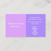 Bäckerei Lila Cupcake Business Cards Visitenkarte (Rückseite)