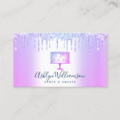 Bäckerei Lila Glitzer Tropfen Kuchen Konditorei Ko Visitenkarte (Vorderseite)