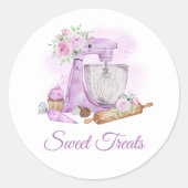 Bäckerei Lila Mixer Runder Aufkleber (Vorderseite)