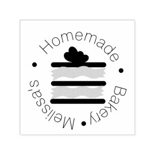 Bäckerei-Logo Backen Kuchen Scheibe Herz Streusel Permastempel