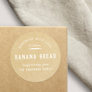 Bäckerei-Logo-Feiertags-Backgeschenk Kraft Runder Aufkleber
