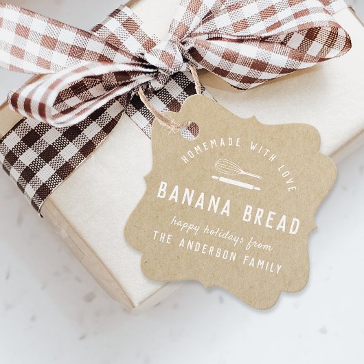 Bäckerei Logo Holiday Baking Geschenk Kraft Geschenkanhänger