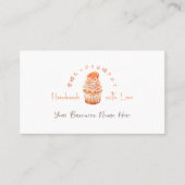 Bäckerei Loyalität Cupcake Orange Wasserfarbe Nied Visitenkarte (Vorderseite)