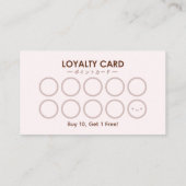 Bäckerei Loyalty Brotkarte Croissant Pink Coquette Visitenkarte (Rückseite)