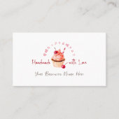 Bäckerei Loyalty Cupcake Cherry Rote Wasserfarbe Visitenkarte (Vorderseite)