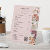 Bäckerei Minimal rosa Custom Foto QR Preisliste Sockelschild (In SItu)