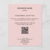 Bäckerei-Minimalist-Promotion-Rabatt-QR-Code Rosa Flyer (Vorne)