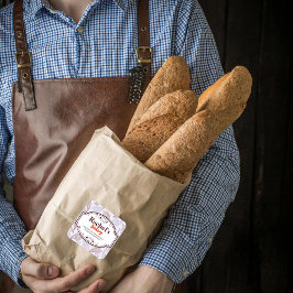Bäckerei mit benutzerdefinierter bearbeitbarer Eti Quadratischer Aufkleber