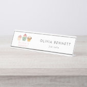 Bäckerei mit Cupcake Schreibtischnamensplakette (Vorderseite )
