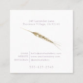 Bäckerei mit Gran- und Blumenkranz Quadratische Visitenkarte (Rückseite)