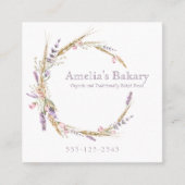 Bäckerei mit Gran- und Blumenkranz Quadratische Visitenkarte (Vorderseite)