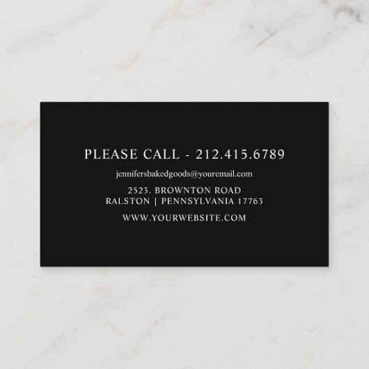 Bäckerei mit hausgemachten Backwaren Visitenkarte (Rückseite)