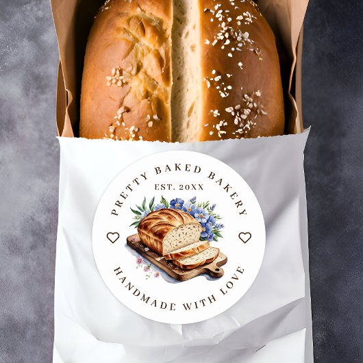 Bäckerei Modernes Aquarellbrot Runder Aufkleber